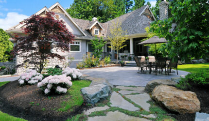 back patio with table and chairs